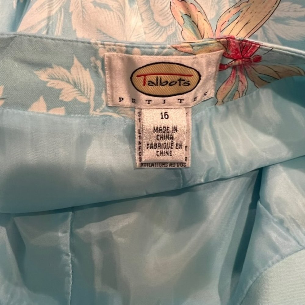 Talbots Blue, White & Yellow Crop Pants Size 16 Petite - Picture 9 of 9